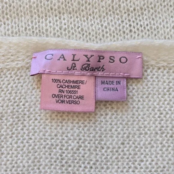 NWOT Calypso St. Barth Ivory Cashmere Scarf
